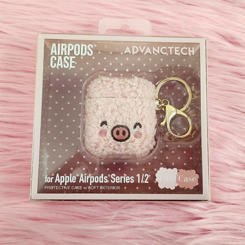 Pink {Airpods} Plush Pig Case Cover